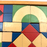 Beautiful Antique German Enamel Painted Mosaic Blocks Set in Original Box