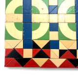 Beautiful Antique German Enamel Painted Mosaic Blocks Set in Original Box