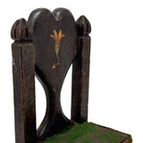 Hand-carved Folk Doll Chair Plus Hand-carved Cat Inhabitant (Signed + Repaired Tail)
