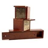 Set of Three Antique Milton Bradley Froebel Kindergarten Boxes (Boxes Only))