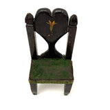 Hand-carved Folk Doll Chair Plus Hand-carved Cat Inhabitant (Signed + Repaired Tail)