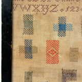 Charming, Very Colorful Antique Darning + Alphabet Sampler