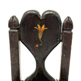 Hand-carved Folk Doll Chair Plus Hand-carved Cat Inhabitant (Signed + Repaired Tail)