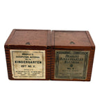 Set of Three Antique Milton Bradley Froebel Kindergarten Boxes (Boxes Only))