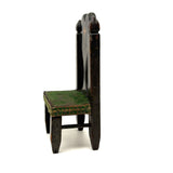 Hand-carved Folk Doll Chair Plus Hand-carved Cat Inhabitant (Signed + Repaired Tail)