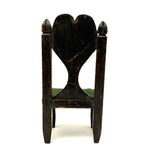 Hand-carved Folk Doll Chair Plus Hand-carved Cat Inhabitant (Signed + Repaired Tail)