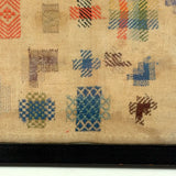 Charming, Very Colorful Antique Darning + Alphabet Sampler