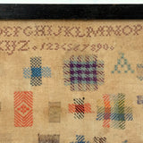 Charming, Very Colorful Antique Darning + Alphabet Sampler