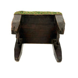 Hand-carved Folk Doll Chair Plus Hand-carved Cat Inhabitant (Signed + Repaired Tail)
