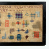 Charming, Very Colorful Antique Darning + Alphabet Sampler