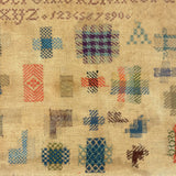 Charming, Very Colorful Antique Darning + Alphabet Sampler