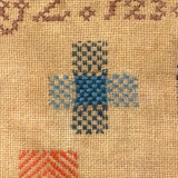 Charming, Very Colorful Antique Darning + Alphabet Sampler