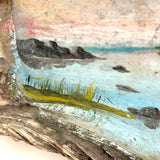 19th Century Folk Art Painted (Extra Large) Oyster Shell with Sailboats, Lighthouse and Dutch Flag