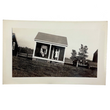 Crooked House with Leaning Ladies on the Porch, Great Old Snapshot Photo