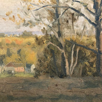 Atmospheric Oil on Canvas Landscape with Farm House by Emile Stange