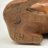 Hand-carved Folk Doll Chair Plus Hand-carved Cat Inhabitant (Signed + Repaired Tail)