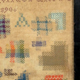 Charming, Very Colorful Antique Darning + Alphabet Sampler