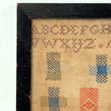 Charming, Very Colorful Antique Darning + Alphabet Sampler
