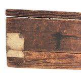 Highly Empathetic Old Homemade Wooden Box with Curious Joints and Many Drill Holes