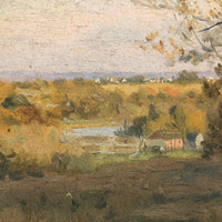 Atmospheric Oil on Canvas Landscape with Farm House by Emile Stange