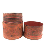 Another Beautiful Antique Burmese Lacquer Betel Box with Two Interior Trays