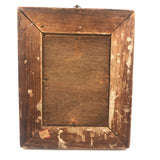 Young Woman at Window,  Fine c. 1840 Watercolor in Period Lemon Gold Frame