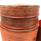 Another Beautiful Antique Burmese Lacquer Betel Box with Two Interior Trays
