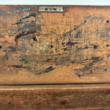 Highly Empathetic Old Homemade Wooden Box with Curious Joints and Many Drill Holes