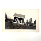 Crooked House with Leaning Ladies on the Porch, Great Old Snapshot Photo