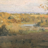 Atmospheric Oil on Canvas Landscape with Farm House by Emile Stange