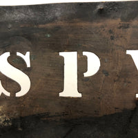 SPY, Antique  Brass Apple Crate Stencil