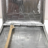 Trench Art Engraved Aluminum Case with Nudes Inside