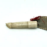 Charming Antique Hoof Shaped Bone Knitting Needle Guards on Ribbon, aka "Trotters"