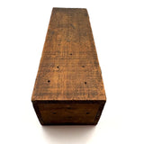 Highly Empathetic Old Homemade Wooden Box with Curious Joints and Many Drill Holes