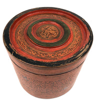 Another Beautiful Antique Burmese Lacquer Betel Box with Two Interior Trays