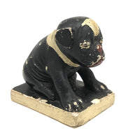 Dinged But Excellent Old Painted Chalkware Spotted Bulldog