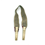 Charming Antique Hoof Shaped Bone Knitting Needle Guards on Ribbon, aka "Trotters"
