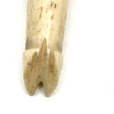 Charming Antique Hoof Shaped Bone Knitting Needle Guards on Ribbon, aka "Trotters"