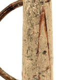 Wonderful Antique Wooden Horn in Original Paint with Bentwood Handle --Loud!