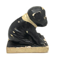Dinged But Excellent Old Painted Chalkware Spotted Bulldog