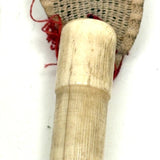 Charming Antique Hoof Shaped Bone Knitting Needle Guards on Ribbon, aka "Trotters"