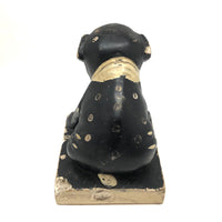 Dinged But Excellent Old Painted Chalkware Spotted Bulldog