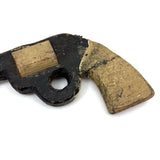 Chunky Vintage Homemade Wooden Revolver in Crusty Paint