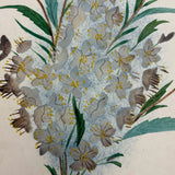 Silvery Gold Blossoms, Moody 19th Century Theorem Watercolor