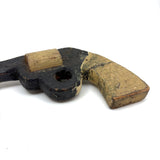 Chunky Vintage Homemade Wooden Revolver in Crusty Paint