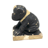 Dinged But Excellent Old Painted Chalkware Spotted Bulldog