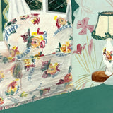 The Green Bedroom: Gouache on Board Vintage Art/Design School Interior Study