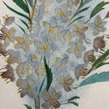 Silvery Gold Blossoms, Moody 19th Century Theorem Watercolor
