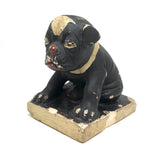 Dinged But Excellent Old Painted Chalkware Spotted Bulldog