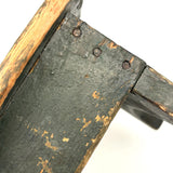 Petite and Very Sweet Primitive 19th Century Cricket Stool in Old Green Paint